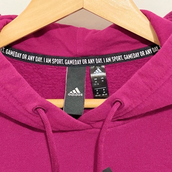 Adidas Badge of Sport Pullover Fleece Hoodie, sz M - Picture 8 of 11